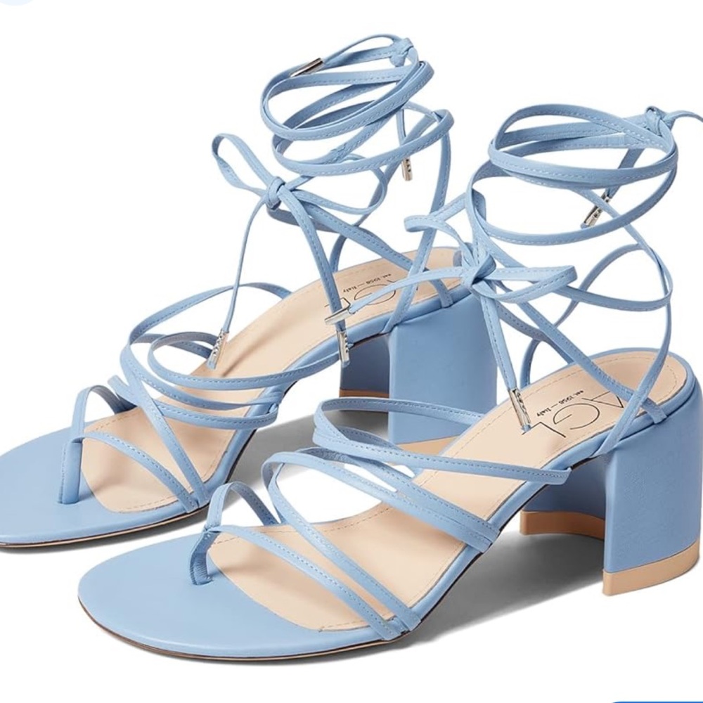 AGL Women's Blue Strappy Moon Sandals